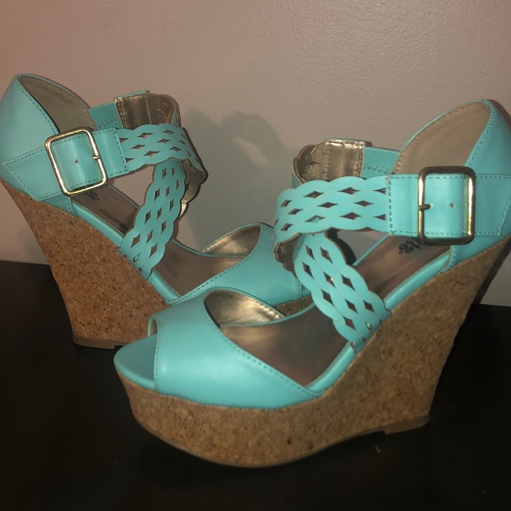 Teal Summer Wedges/Heels Charlotte Russe size 7